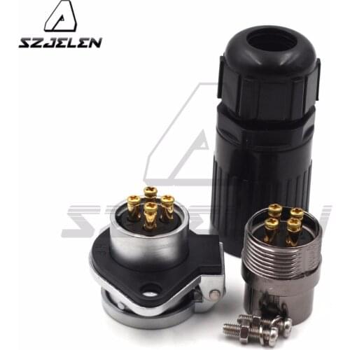 HP20 , 4pin Outdoor Waterproof Electrical Connector, 20mm Panel Mount Plug&Socket, Circular Connector 4pin Female Male