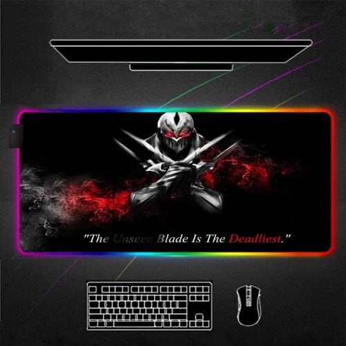 League of Legends zed main RGB Mouse Pad Gamer Accessories Large LED MousePad XL Gaming Desk Mats Best Seller Computer persona