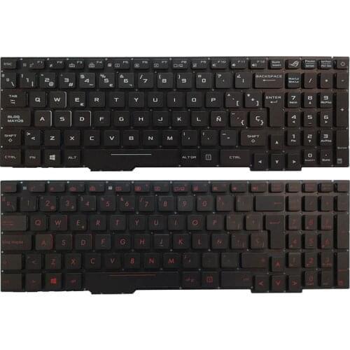 Spanish Laptop Keyboard For ASUS GL553 GL553V GL553VW ZX553VD ZX53V ZX73 FX553VD FX53VD FX753VD FZ53V with backlit red/white