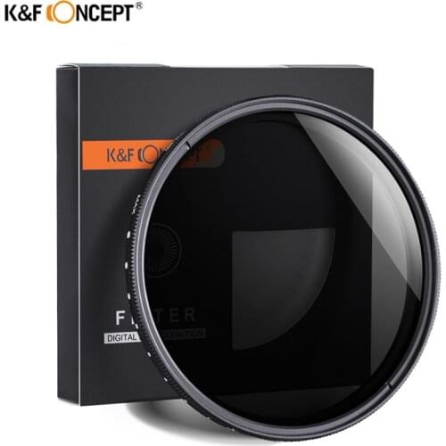 K&F CONCEPT ND2-400 nd filter 37/40.5/43/46/49/52/55/62/67/72/77mm Adjustable Neutral Density Fader Variable Camera Lens Filter