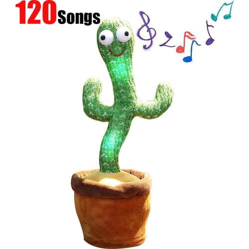 Cactus Plush Toy Electric Singing 120 Songs Dancing And Twisting Cactus Luminous Recording Learning To Speak Twisting Plush Toy