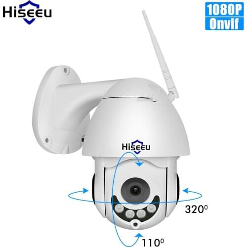 Hiseeu wirless PTZ Speed Dome IP Camera wifi outdoor 1080Ptwo way audio CCTV security video network surveillance camera P2P