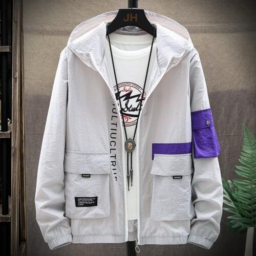 Mens Hooded Jacket Summer New Mens Sun Protection Thin Breathable Coats Casual Male Outdoor Sports Jackets Clothing