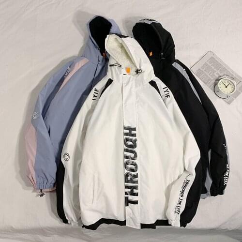 High quality New Mens Jacket Japanese Fashion Streetwear Thicken Men Winter Coat Casual Men Clothing Printing Hooded Jacket Men