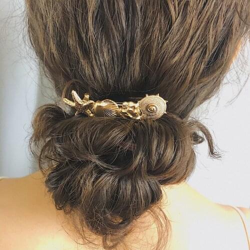 2019 Hot Sale Women Girls Elegant alloy summer shell hair Clips Barrettes Hairpins Female Hair Styling Accessories F011