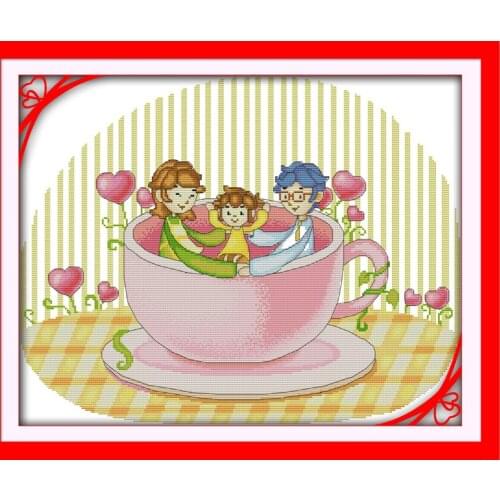 Happy forever cross stitch kit cartoon 14ct 11ct count print canvas stitching embroidery DIY handmade needlework