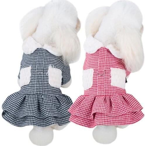 New Fashion High Quality Pet Clothes Fleece Warm Wind Proof Winter Pet Dresses For Small Medium Puppy Dogs 2 Colors