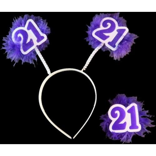 2020 new Birthday party DIY decoration headband Badge set Anniversary purple 21 30 40 50 happy birthday event party supplies