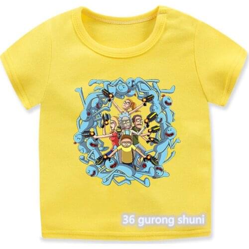 New Kawaii Sanchez Smith Beth Jerry Usa Manga Anime Clothes Summer Cartoon Print T-Shirts Funny Boys T Shirt Kids Clothes