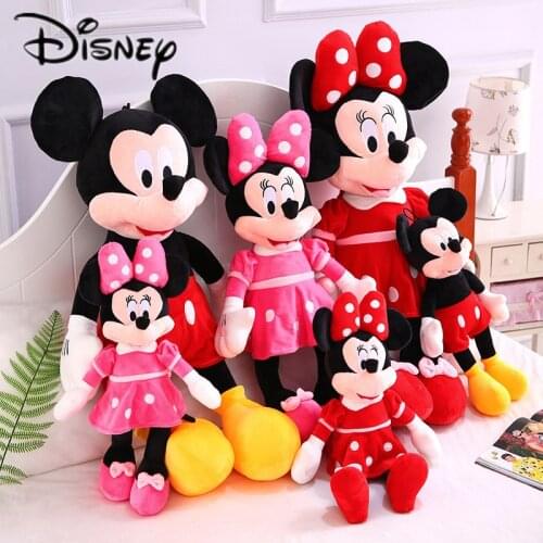 Disney New 20/30/40 Cm Mickey Minnie Plush Toy Cartoon Anime Minnie Plush Doll Toy Childrens Birthday Christmas Gift