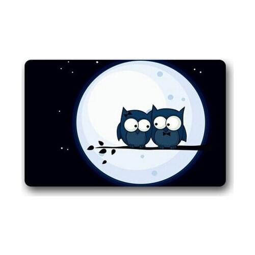New Custom Cute Owl Bird Door Mat Cover Non-Slip Machine Washable Outdoor Indoor Decor Rug Christmas Gift U45-61