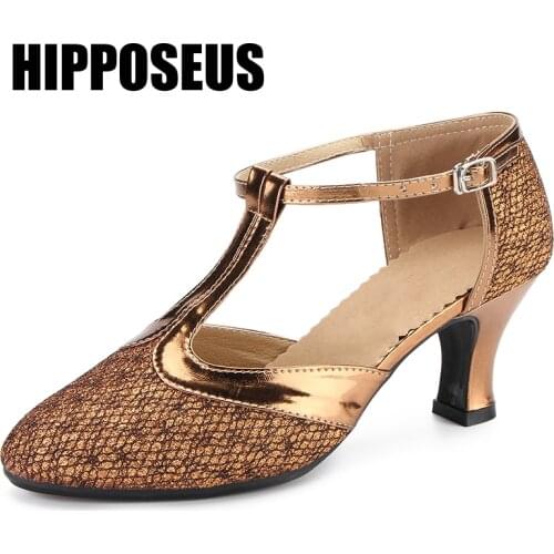 HIPPOSEUS Women Dance Shoes Tango Girls Modern Latin Dance Shoes Ladies Ballroom Dancing Shoes Soft Dance Shoes Professional