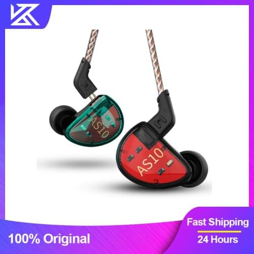 KZ AS10 Balance Amature 5BA Wired Headphones HIFI Bass In Ear Monitor Game Earphones Noise Cancelling Earbuds Common Headset