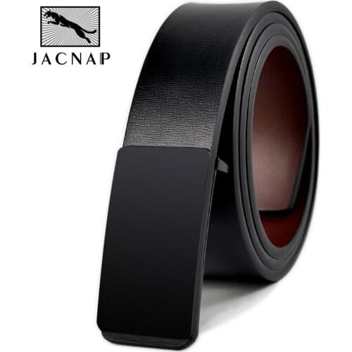 JACNAIP Vintage Leather Belts for Men Genuine Luxury Strap Smooth Buckle Cowboy Casual Design Brand Male Belts Ремни мужские