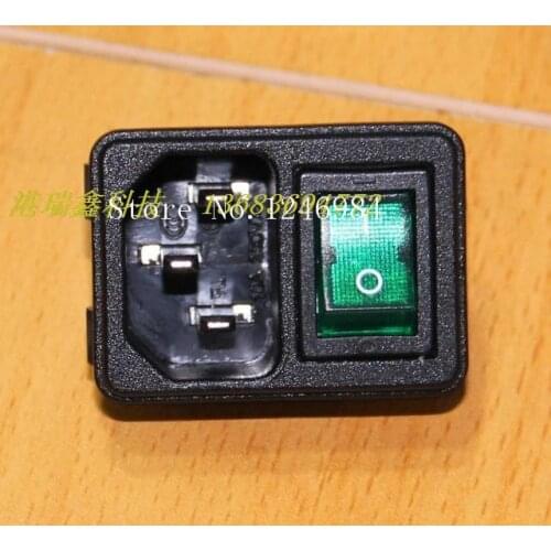 [SA]JEC AC AC outlet triangle combo card socket with green switch JR-101-1FSA--50pcs/lot