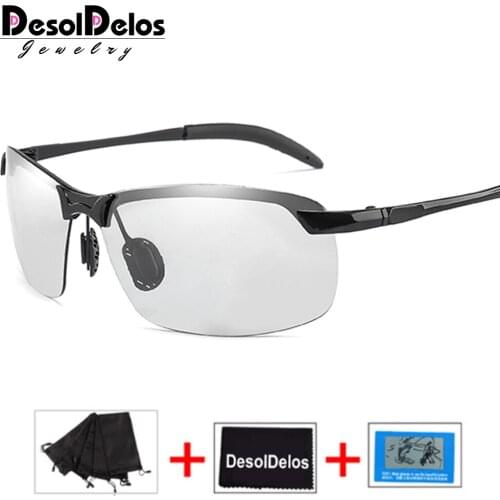 Photochromic Sunglasses Men Polarized driving Chameleon Glasses Change Color SunGlasses Day Night Vision Driving Eyewear