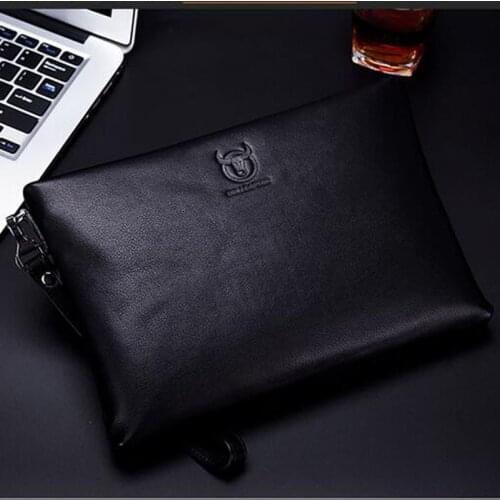 BULLCAPTAIN Unisex clutch bag wallet leather men bag Business fashion men casual bag for iPad Handbags Men Clutch Bag