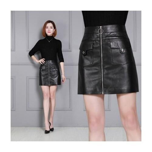 2018 New Fashion Genuine Sheep Leather Skirt K24