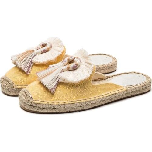 Slippers ladies wear 2021 new tassel casual flat shoes