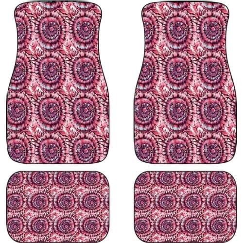 Aimaao Print All Weather Carpet Vehicle Floor Mats Pink White Pattern Universal Soft Car Floor Mats Rubber Anti-Slip Backing