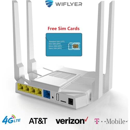 Wiflyer WE1326-BKC 10/100/1000Mbps 4G LTE Router Wireless EU Frequency 4G Modem Unlocked Gigabit Router 2.4G&5.8G Dual Band EU