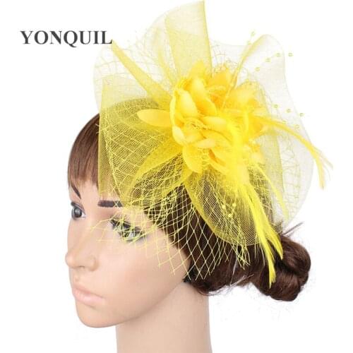 Women Millinery Fascinators Hair Pins Accessories Silk Flower With Birdcage Veil Great Wedding Headwear Party Headdress