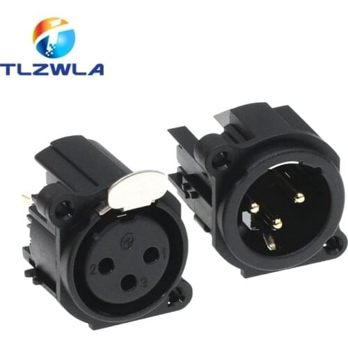 10PCS 3pin XLR Canon female socket connector Panel Mount Mixer Microphone audio speakers plug adapter