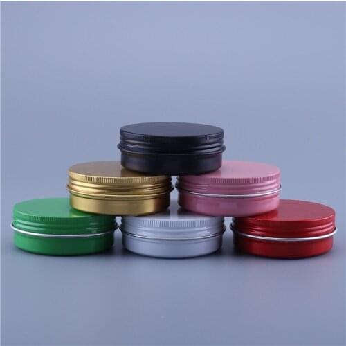 10pcs 60g Colorful Empty Aluminum Pot Jars Cosmetic Containers With Lid Eye cream hair conditioner Tin Cosmetic Metal