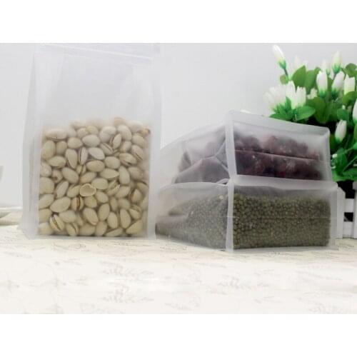 100pcs Transparent matte Ziplock bag octagonal seal dried fruit packaging bags tea foodd seal plastic pocket