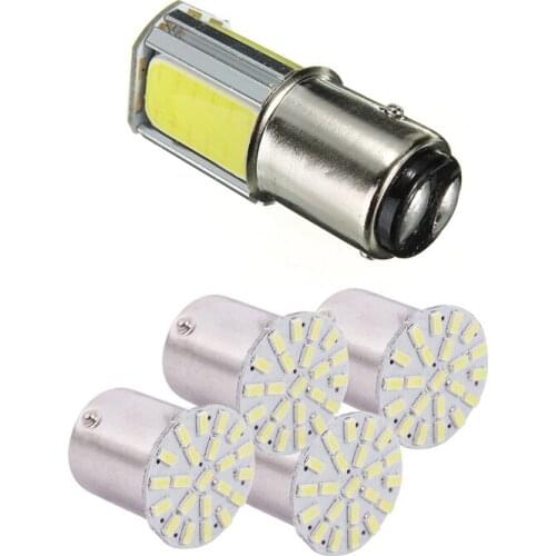 2Pcs 1157 BAY15D COB LED Brake Light & 4Pcs 1156 BA15S P21W 1129 Car White 22 1206 Tail Signal Light Lamp Bulb