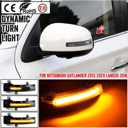2Pcs For Mitsubishi Outlander 2013-2020 Lancer 2016 LED Dynamic Turn Signal Blinker Sequential Side Mirror Indicator Light