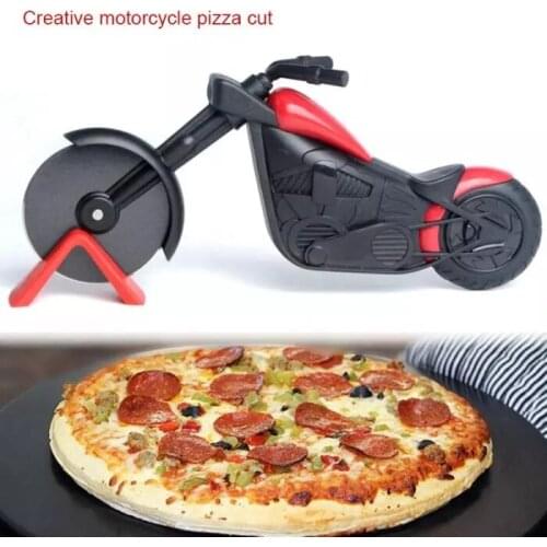 2021 New Stainless Steel Plastic Motorcycle Pizza Cutter Slicer Kitchen Tool Non Stick Wheel Household Tools Hot Sale