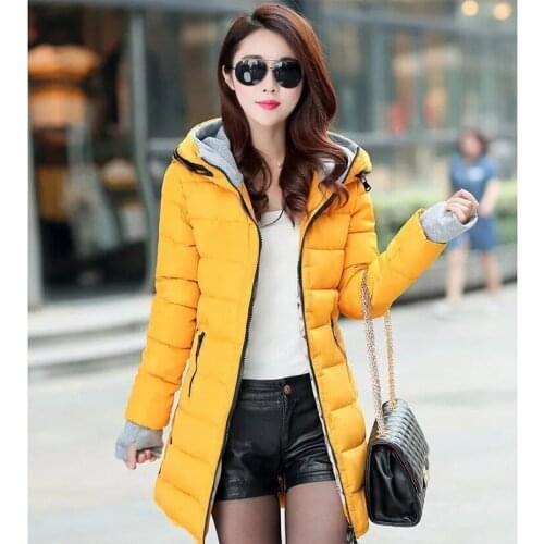 2021 Female Autumn And Winter Padded Coat Slim Down Cotton Padded Jacket Womens Mid-Length Warm Plus Size Lady Outwear A104