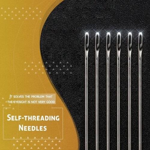 24 Pcs/set Blind Needle Elderly Needle-side Hole Hand Household Sewing Stainless Steel Sewing Needless Threading Apparel Sewing
