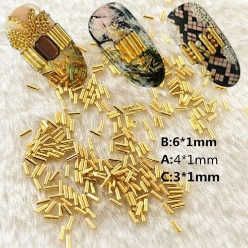 500pcs/bag Kawaii 1mm Metal rods Rivet Stud 3mm 4mm 5mm 6mm length Nail Art Decoration 3D Nail Accessories DIY Nail Tools
