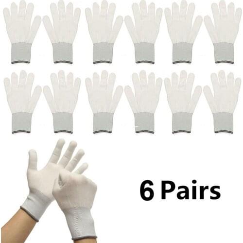 6 Pairs Car Cleaning Gloves Comfortble Durable Cotton Gloves Tinting Application Tools For Car Wrap Vinyl Sticker Car Care