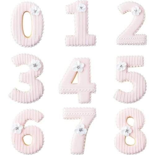 9pcs/set Large Size 0-8 Number Shape Cookie Cutter Fondant Biscuit Cookies Mold Cake Decoration Tool Pastry Baking Accessories