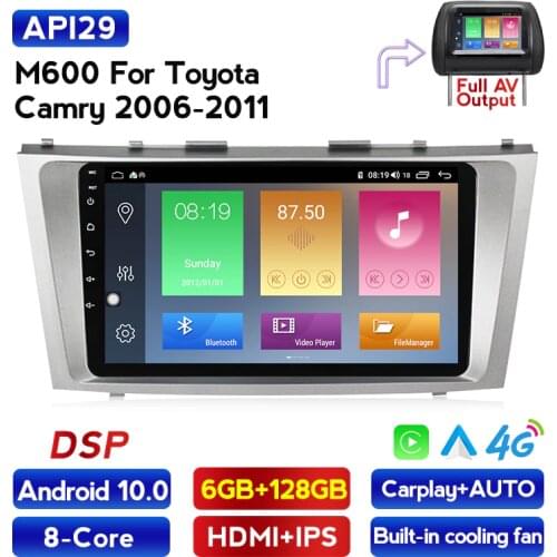 Android 10 AI Voice Control DSP IPS 4G LTE Car Radio Multimedia Navigation GPS For Toyota Camry 6 40 50 2006-2011 no 2 din dvd