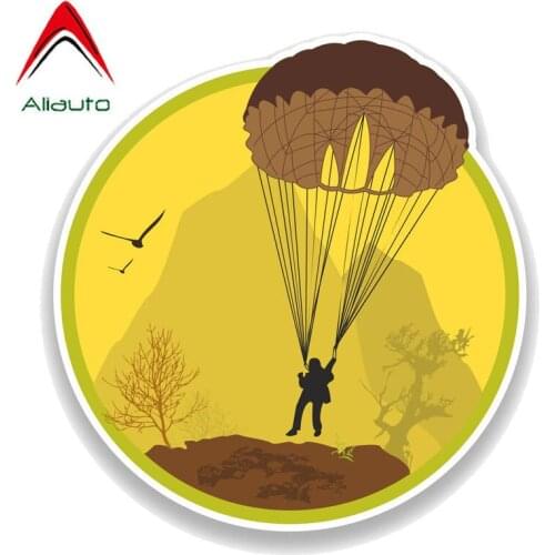 Aliauto Personality Funny Car Sticker Thrill Seeker Parachuting Waterproof Sunscreen Anti-UV Decal PVC Motorcycle,13cm*14cm