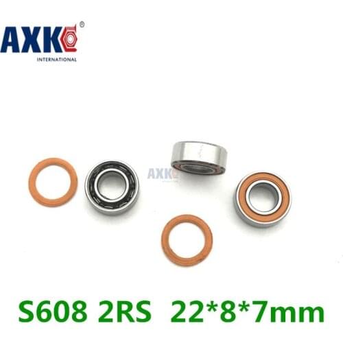 Free Shipping 608 ceramic bearings 22*8*7mm 2pcs/lot S608 2RS bearing CB T9H Stainless steel hybrid ceramic ball bearings