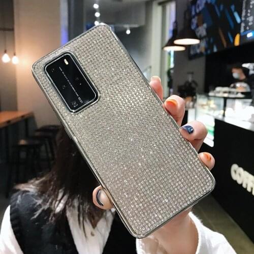 Glitter Bling Rhinestone Case for Huawei Mate 10 20 30 Pro P40 P30 Lite Pro Honor 8X 9X 20 30 Bling Funda Crystal Cover Coque
