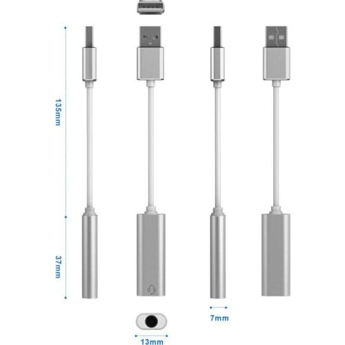 Digital Sound Card USB To 3.5Mm Microphone Headset Audio Adapter Cable External Stereo Jack For Laptop PC PS3 PS4 Speaker Wire