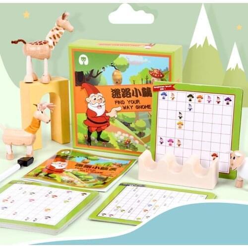 Montessori Wood Labyrinth Children Early Education Intellectual Puzzle Thinking Logic Reasoning Training Toy Leisure Board Game