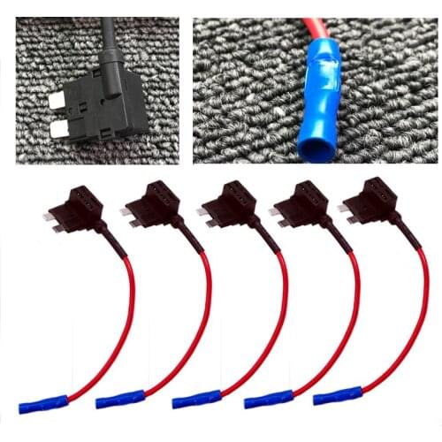 JEAZEA Car 5Pcs Standard ATT Fuse Tap Adapter Circuit Wire Holder Low Profile APS Add-A-Circuit Electronic Micro Blade Style