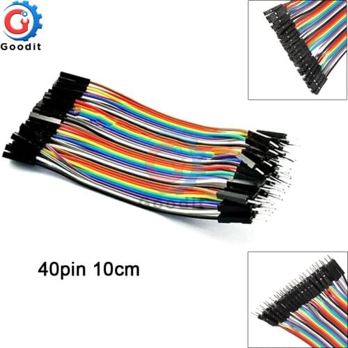 40PCS 10CM Dupont Cable 2.54MM Row Male to Male + Female to Male + Female to Female Breadboard Jumper Wire for arduino 40pin