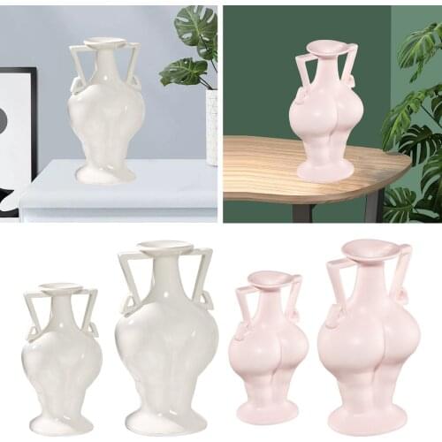 Ceramic Human Butt Shaped Vases Flower Vase Art Desktop Plant Planter Pot for Home Living Room Wedding Table Centerpieces