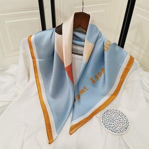 70*70cm Small Shawls Wraps Fashion Print Kerchief Silk Satin Headband Hair Scarfs Female Square Bag Scarves For Ladies Bandana