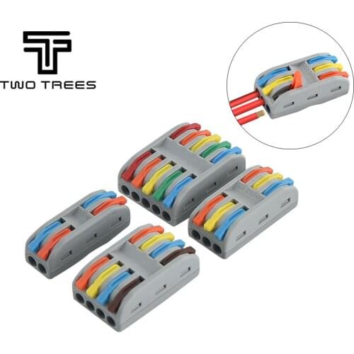 10PCS Mini Fast Wire Cable Connectors Universal Compact Conductor Spring Splicing Wiring Connector Push-in Terminal Block SPL-2