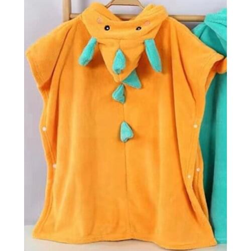 Cartoon Hoodies Girl Boys Sleepwear Good Quality Small Dinosaur Toweling Bath Towels Kids Soft Bathrobe Pajamas 70x140cm