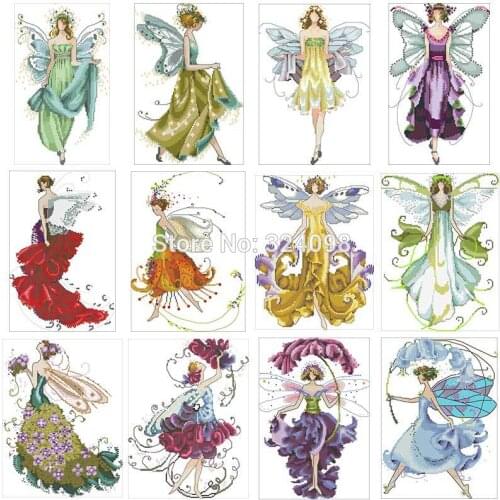Fairy series 2 patterns Counted Cross Stitch 14CT DIY wholesale Chinese Cross Stitch Kits Embroidery Needlework Sets